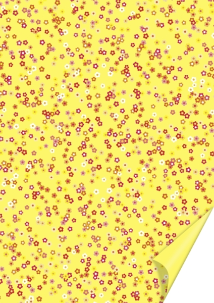 Motivkarton Blumen, gelb, 200g/m²