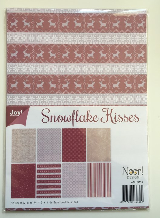 Motivkarton doppelseitig, Snowflake Kisses, 12 Blatt, 4 Designs, 200g/m²
