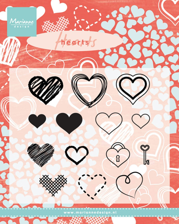 Clear Stamps Hearts Herzen in verschiedenen Größen