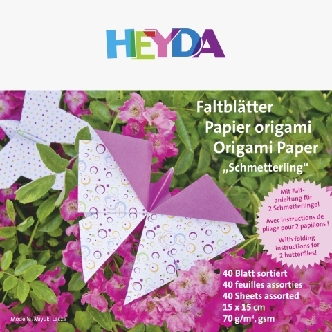 Motivblätter Faltblätter/ Origamipapier "Schmetterling", 15x15cm, 40 Blatt