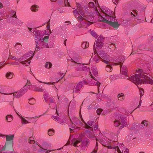 Pailletten gewölbt, rund, 6mm, pink hologramm