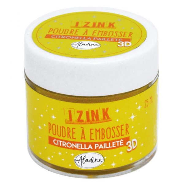 IZink Embossingpulver mit Pailetten, Citronella