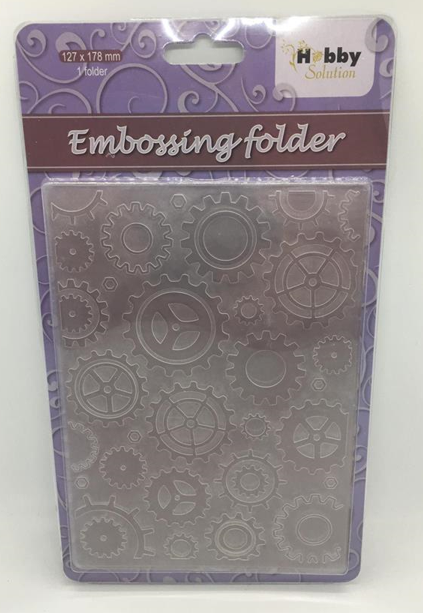 Embossing Folder/ Prägeschablone Zahnräder, 12,7 x 17,8 cm