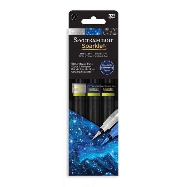 Spectrum Noir Sparkle Glitter Brush Pen, 3er Set - Tint & Tone