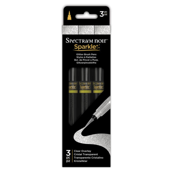Spectrum Noir Sparkle Glitter Brush Pen, 3er Set - Clear Overlay
