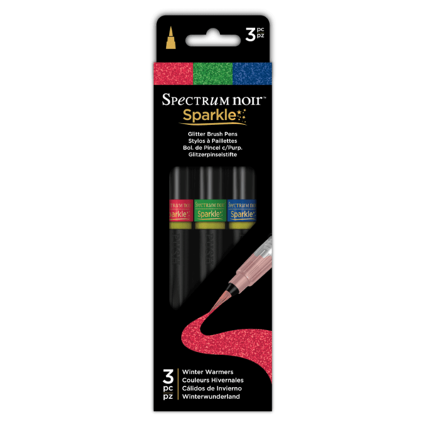 Spectrum Noir Sparkle Glitter Brush Pen, 3er Set - Winter Warmers