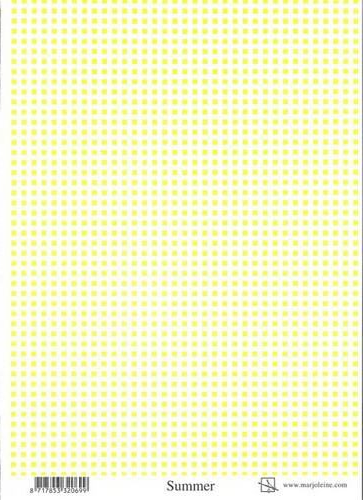 Motivkarton gelb kariert, gelb, 140g/m²