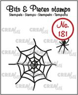 Crealies Clear Stamp Bits & Pieces No. 181, Spinne und Spinnennetz