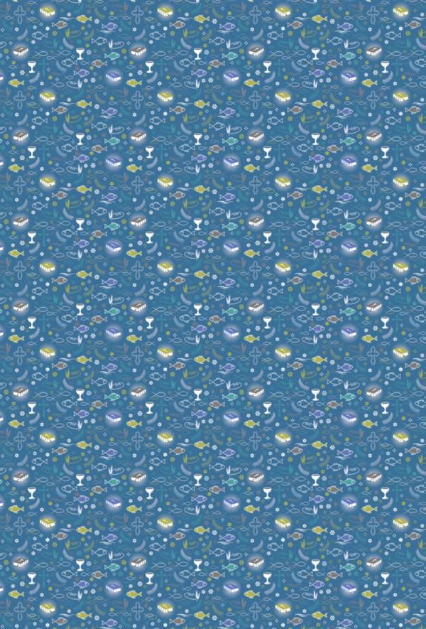 Motivkarton Muster, blau, 200g/m²