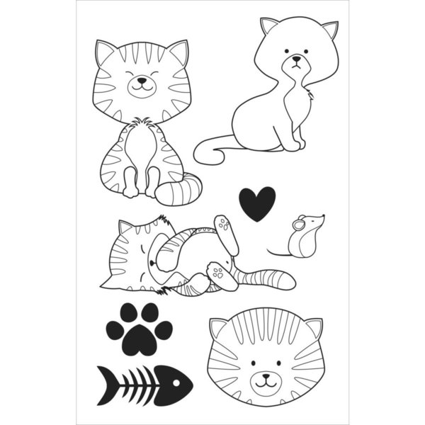 Clear Stamps Set Family Friends Cats