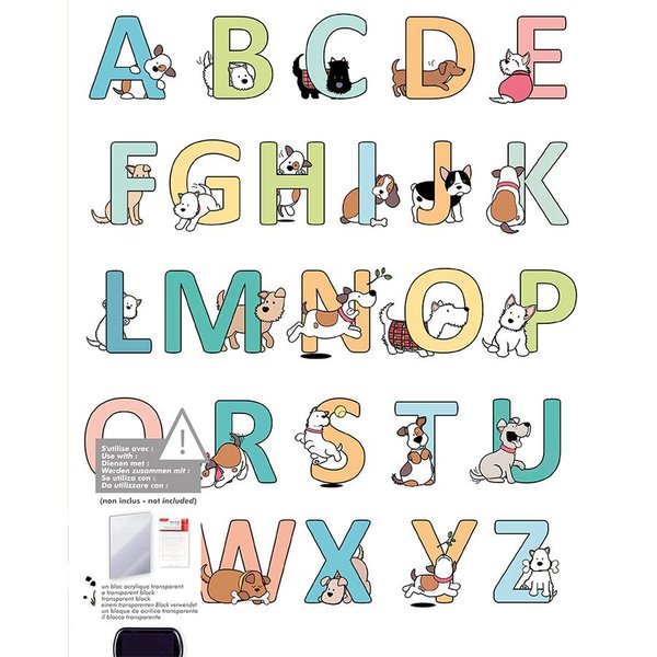 Clear Stamps Set Family Friends Dogs Alphabet