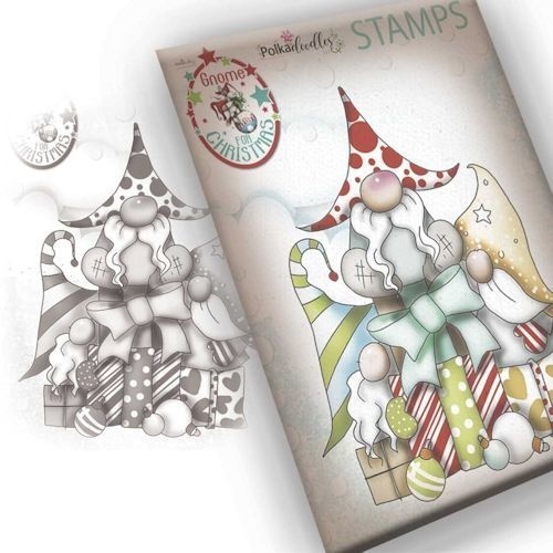 Polkadoodles Claer Stamps Gnome Gift of X-Mas