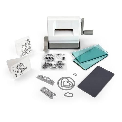 SIZZIX Sidekick Stanz- und Prägemaschine White & Gray - Starter Kit