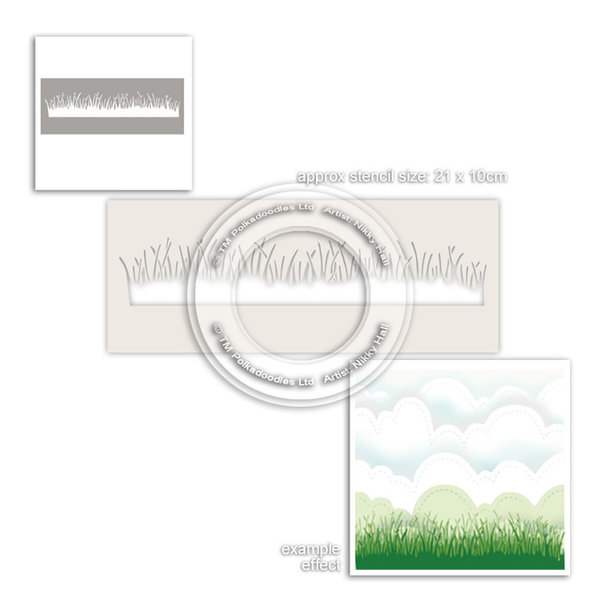 Schablone/ Stencil, 10,0x21,0cm, Grass Lawn