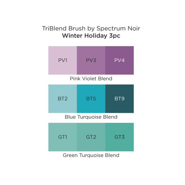 Spectrum Noir TRI Blend Marker - 3er Set Brush Blends, Winter Holiday