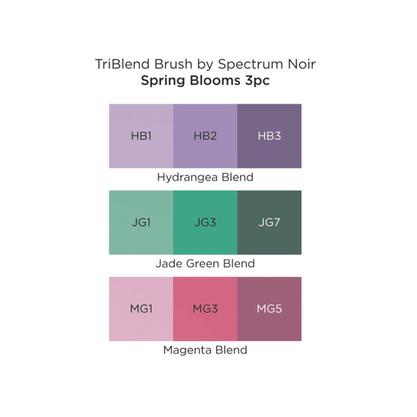 Spectrum Noir TRI Blend Marker - 3er Set Brush Blends, Spring Bloom