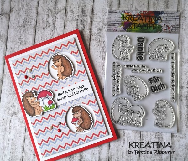 Kreatina Stamps Clear Stamps A6, Igelbande