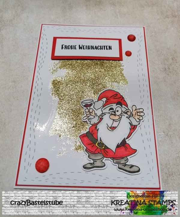 Kreatina Stamps Clear Stamps A7,  Beschwipster Weihnachtsmann