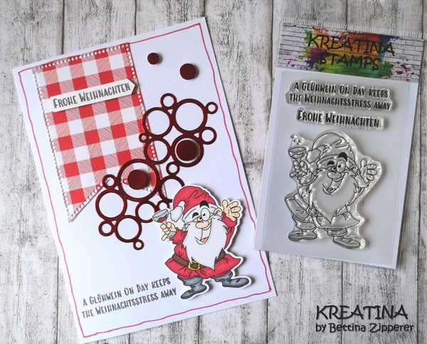 Kreatina Stamps Clear Stamps A7,  Beschwipster Weihnachtsmann