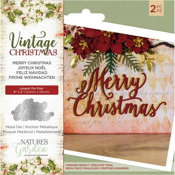 Stanzschablone Vintage Christmas Collection, Merry Christmas