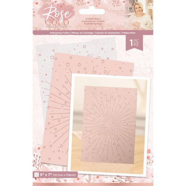 Embossing Folder/ Prägeschablone Rose Gold Collection - Confetti Burst, 5"x7" (12,7cmx17,8cm)