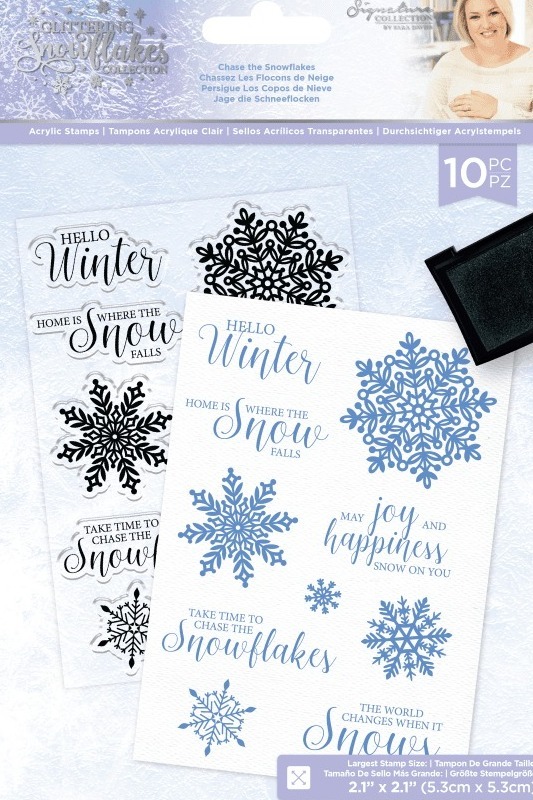 Clearstamps Glittering Snowflakes Chase the Snowflakes