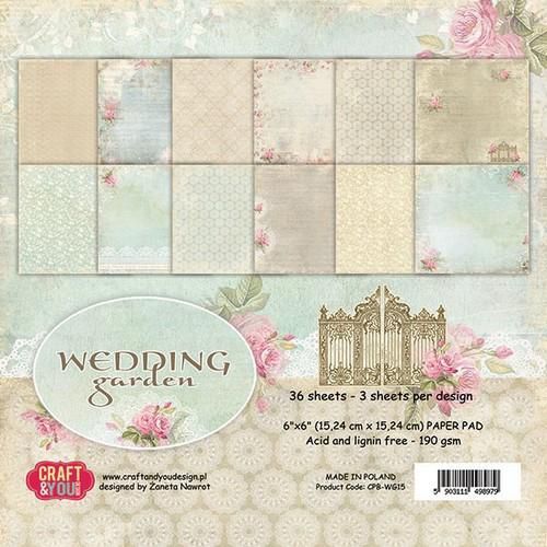 Motivkarton "Wedding Garden" Paper Set, 15,2 x 15,2cm, 36 Blatt