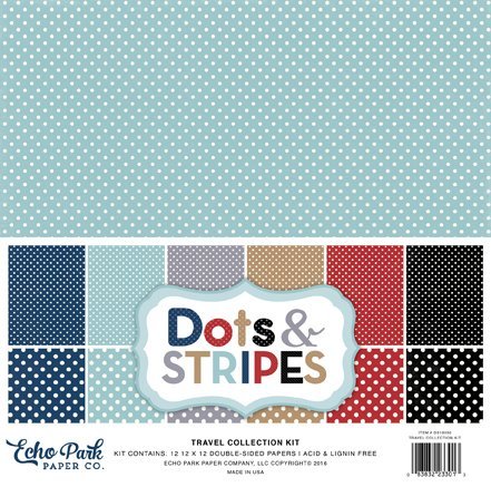 Echo Park Dots & Stripes Travel Collektion, 30,5x30,5cm