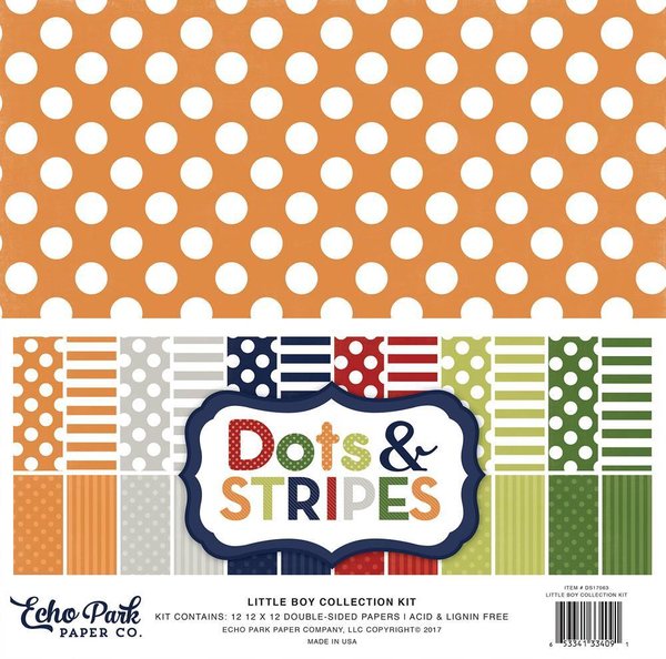Echo Park Dots & Stripes Little Boy Collektion, 30,5x30,5cm