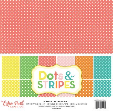 Echo Park Dots & Stripes Summer Collektion, 30,5x30,5cm