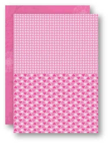Hintergrundpapier Motivpapier Herzen, rosa, A4