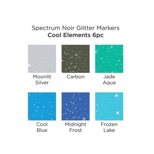 Spectrum Noir Glitter Marker, 6er Set - Cool Elements