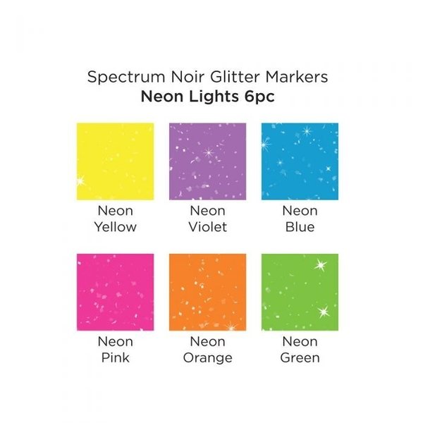 Spectrum Noir Glitter Marker, 6er Set - Neon Lights
