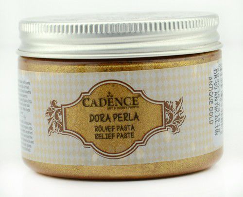 Cadence Dora Perla Metallic Reliefpaste, Antikes Gold, 150ml
