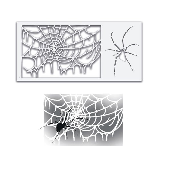 Schablone/ Stencil, 10,0x21,0cm, Spiderweb