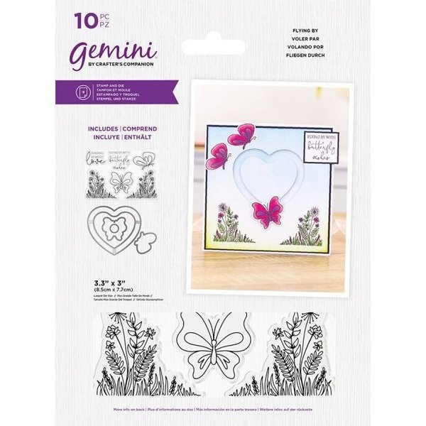 Gemini Set  Stanzschablone & Stempel Penny Sliders, Fly By