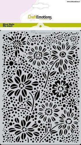 Schablone/ Stencil, DIN A5, Flowers & Dots