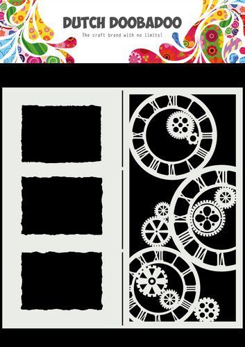 Schablone/ Stencil, Slimline Hintergrund, Clocks