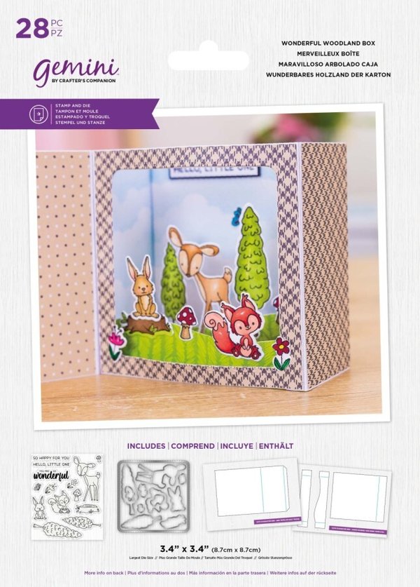 Stamp & Die Set Cute Character Box Cards - Wonderful Woodland Box