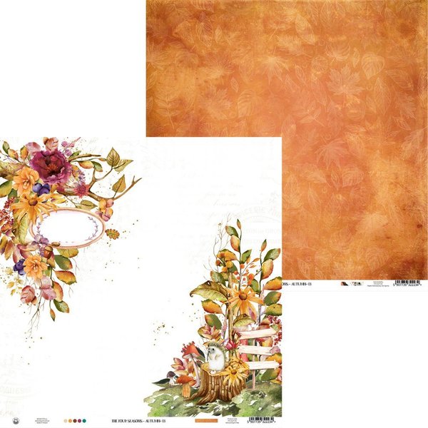 Doppelseitiger Motivkarton "The Four Season Autumn 03", 30,5 x 30,5cm