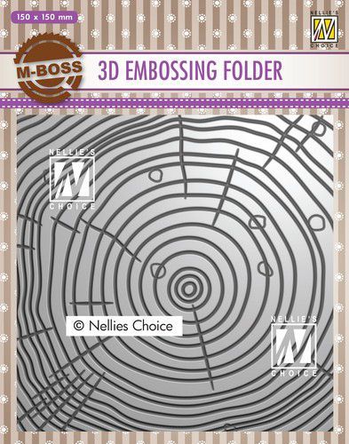 3D Embossing Folder/ Prägeschablone Jahresringe, 15,3x15,3cm