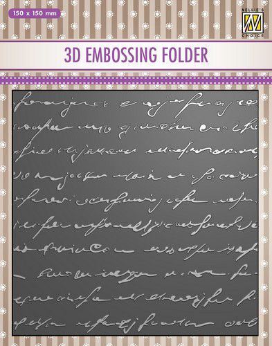 3D Embossing Folder/ Prägeschablone Schrift, 15,3x15,3cm