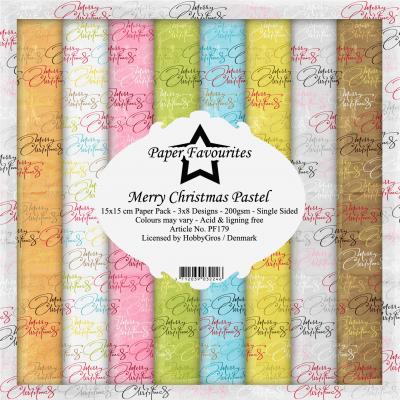 Motivpapier, Merry Christmas Pastel, 24 Blatt, 15,2x15,2cm