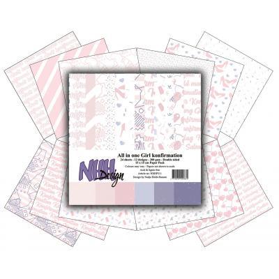NHH Designs Paper Pad Motivpapier All In One Girl Konfirmation, 6,0x6,0 Inch, 24 Blatt