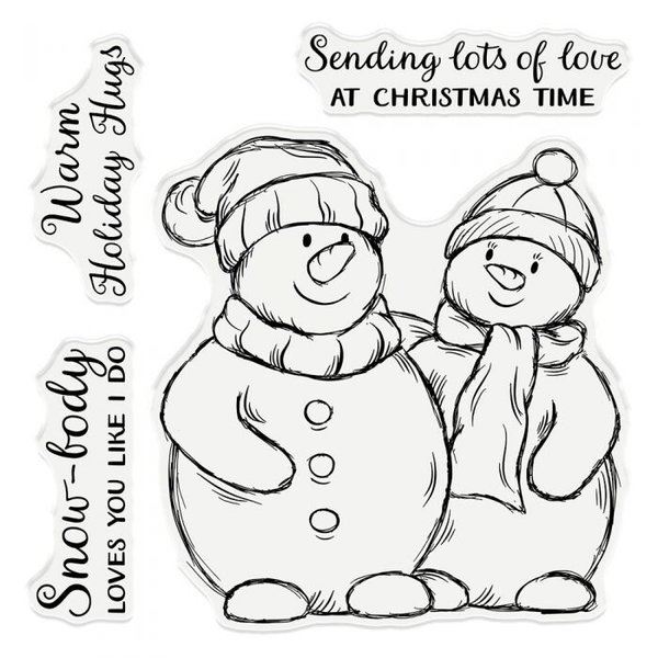 Clearstamp Snowman, Warm Holiday Hugs