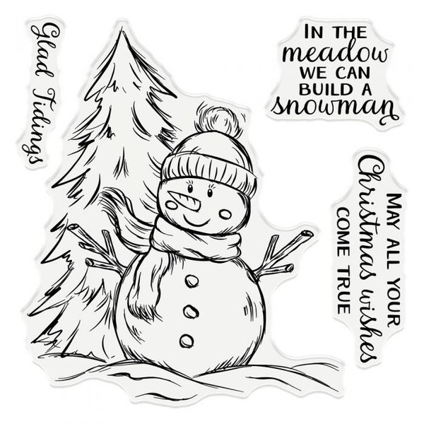 Clearstamp Snowman, Christmas Wishes