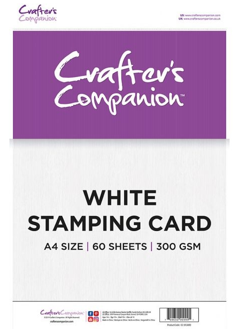 Crafters Companion White Stamping Card A4, 60 Blatt, 300g