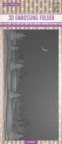 3D Embossing Folder/ Prägeschablone Snowy Landscape, Slimline