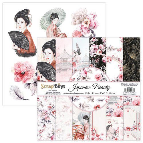 Scrap Boys Japanese Beauty Paper Pad 8" x 8", 12 Blatt