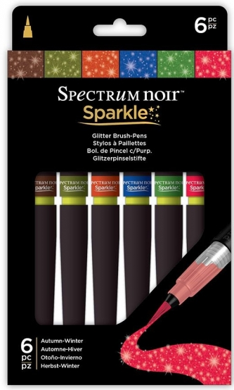 Spectrum Noir Sparkle Glitter Brush Pen, 6er Set - Autumn Winter